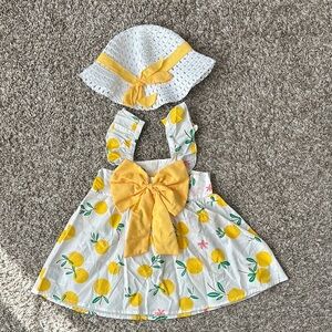 Brand new 2piece set sun dress and hat 2T